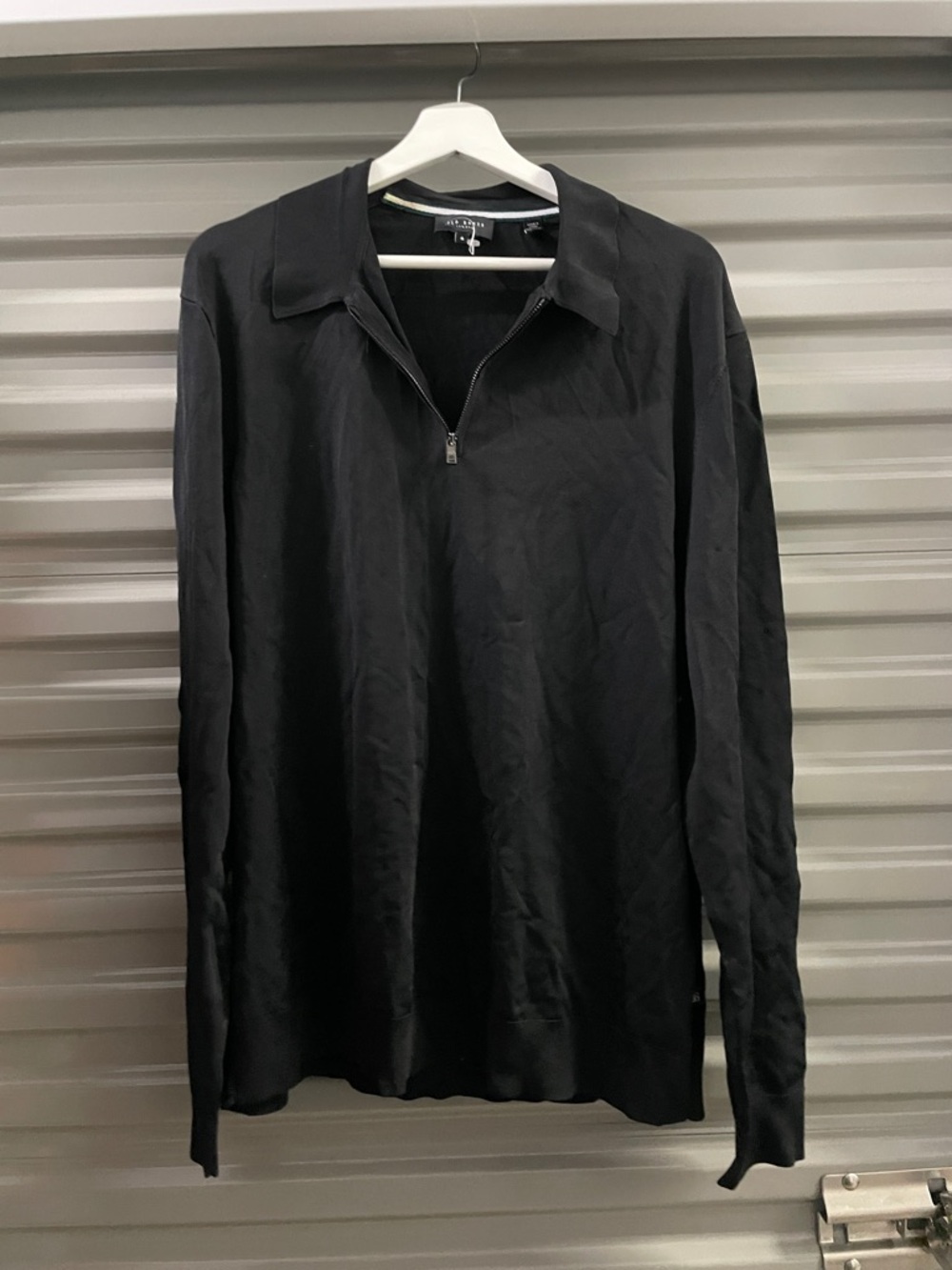 Ted Baker Black Top with Green and White Stripe Trim